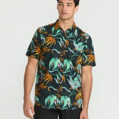 Brainmelter Floral Shirt - Black Green