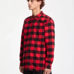 Caden Plaid Shirt - Lifeguard Red -Volcom Store A0532506 LRD 31