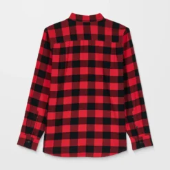 Caden Plaid Shirt - Lifeguard Red -Volcom Store A0532506 LRD 51