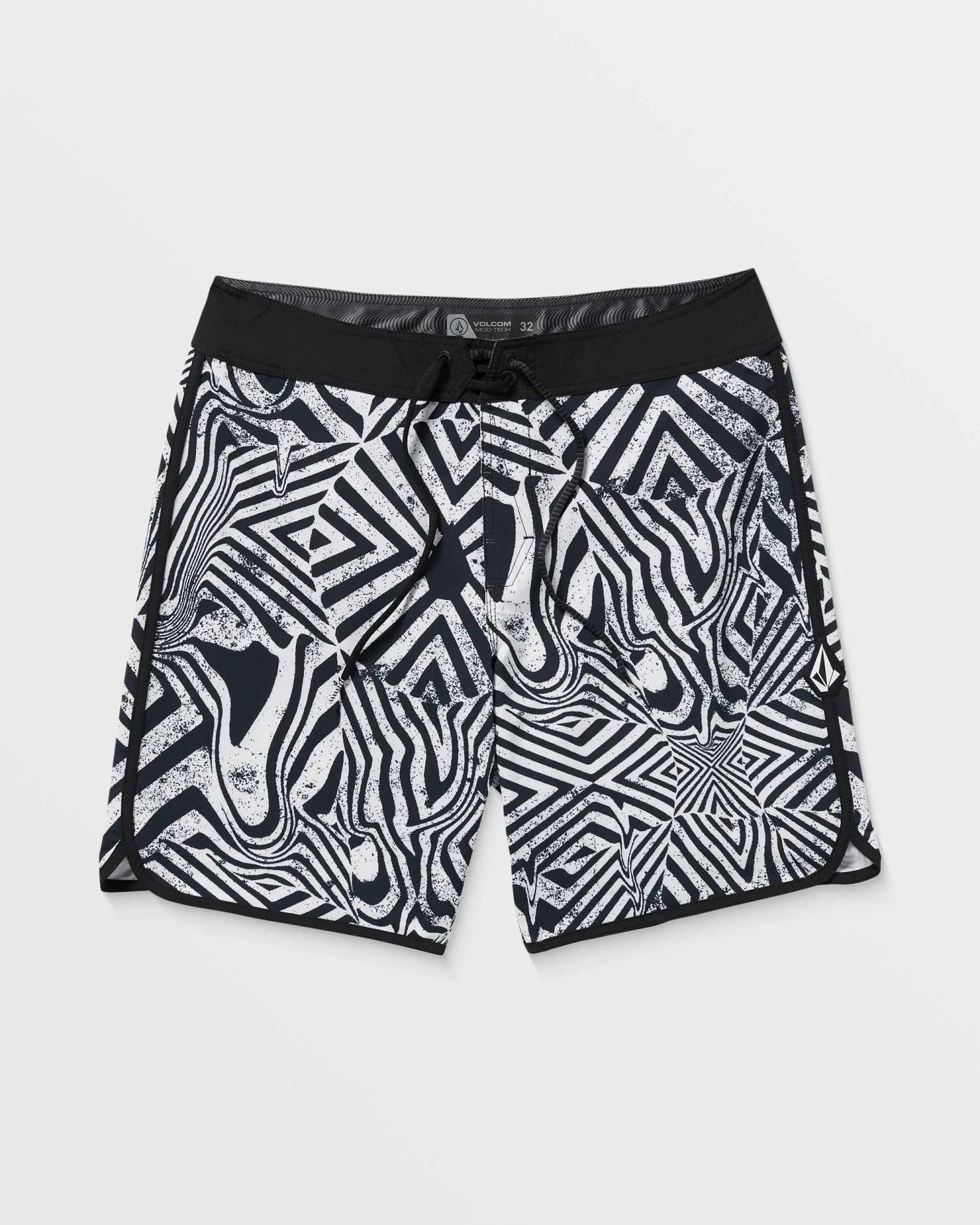 Infuse Scallop Mod 19" Boardshort - White Black 8 Infuse Scallop Mod 19" Boardshort - White Black - Image 6