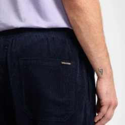 Psychstone Elasticated Waist Trousers - Navy -Volcom Store A1212401 NVY 3