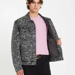 Filip Rygalski Denim Jacket - BLACK PRINT 16 Filip Rygalski Denim Jacket - BLACK PRINT -Volcom Store A2112500 BPR 2