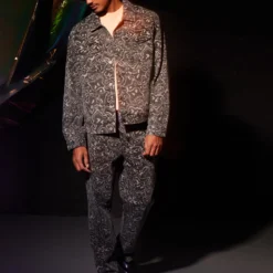 Filip Rygalski Denim Jacket - BLACK PRINT 20 Filip Rygalski Denim Jacket - BLACK PRINT -Volcom Store A2112500 BPR SILH 1