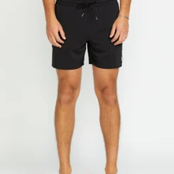 Lido Solid Trunk 16" Boardshort - BLACK