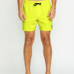 Lido Solid Trunk 16" Boardshort - TENNIS BALL