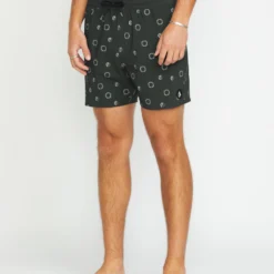 Lido Print Trunk 16" Boardshort - STEALTH -Volcom Store A2512506 STH 3
