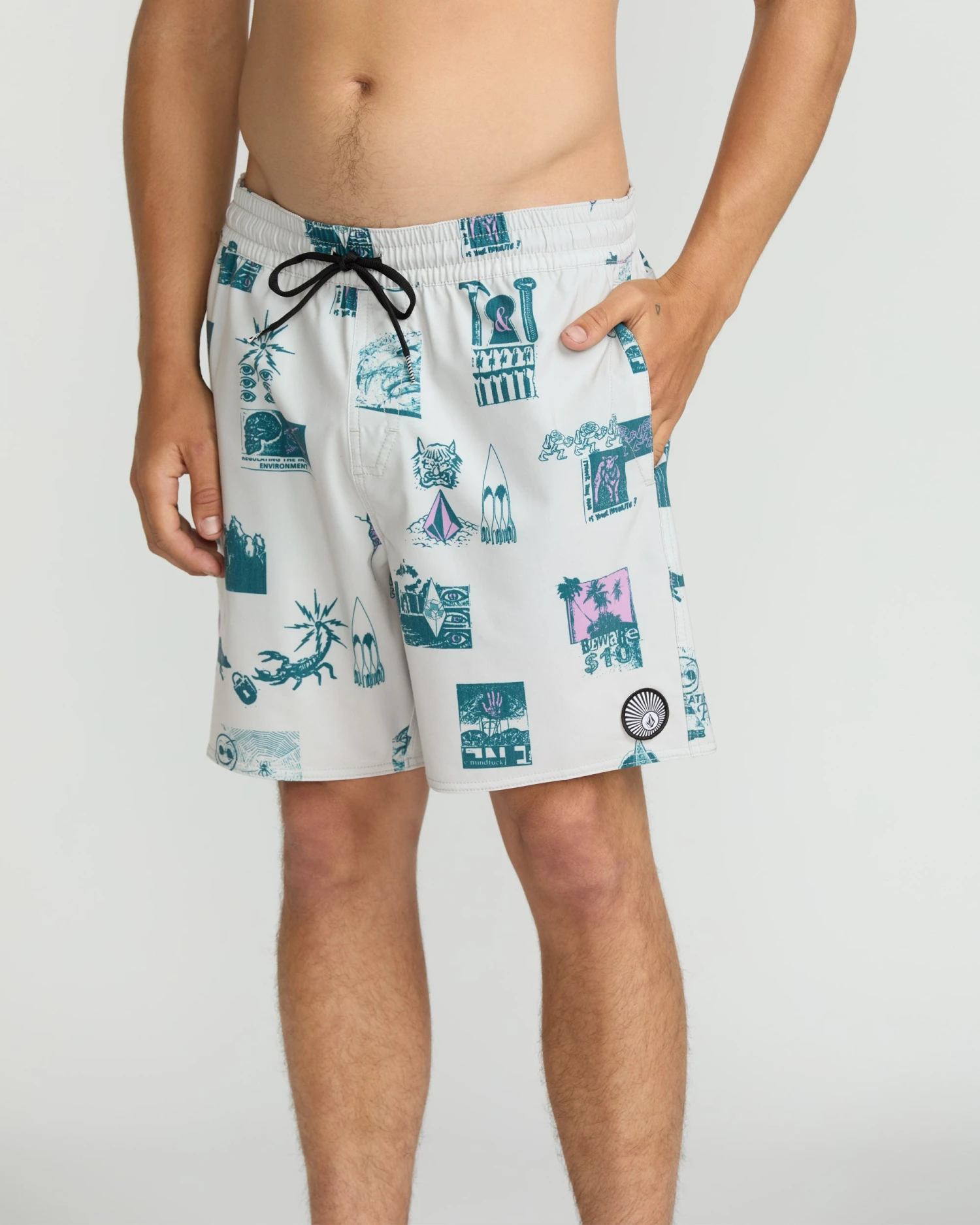 Psyche Cotton Trunk 17" Boardshort - Stone 7 Psyche Cotton Trunk 17" Boardshort - Stone - Image 5