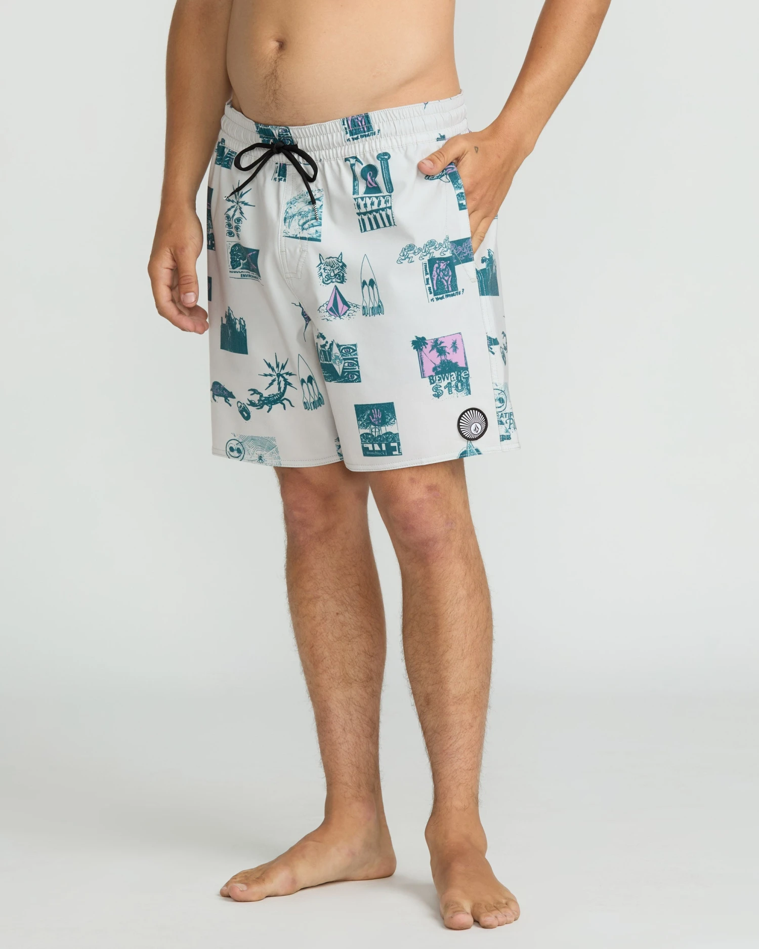 Psyche Cotton Trunk 17" Boardshort - Stone 5 Psyche Cotton Trunk 17" Boardshort - Stone - Image 3