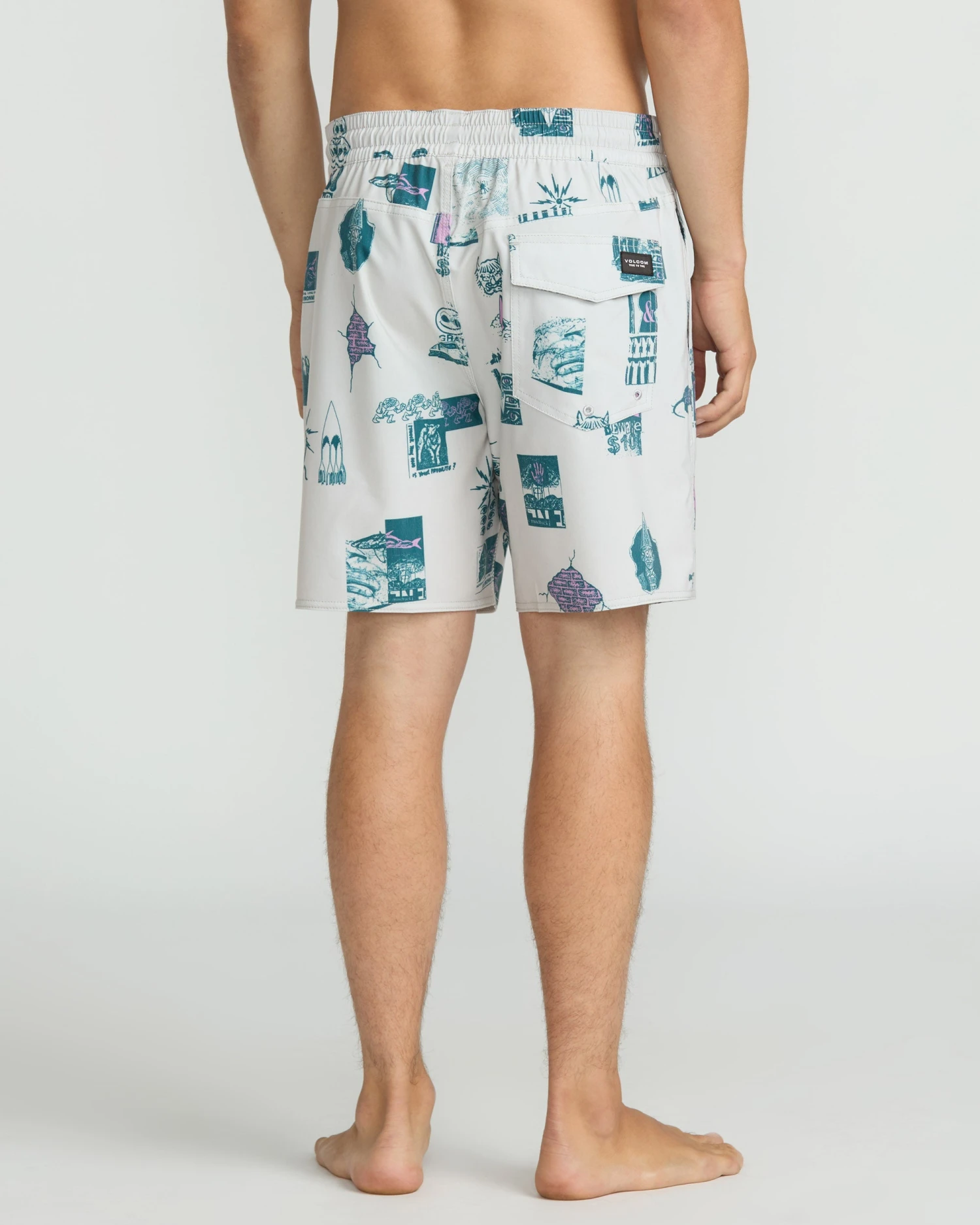Psyche Cotton Trunk 17" Boardshort - Stone 4 Psyche Cotton Trunk 17" Boardshort - Stone - Image 2