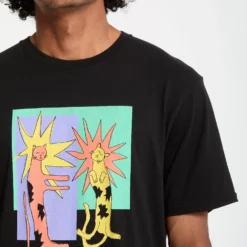Longo Cats T-Shirt - Black -Volcom Store A3532553 BLK 3
