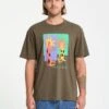 Longo Cats T-Shirt - Sage Leaf 2 Longo Cats T-Shirt - Sage Leaf -Volcom Store A3532553 SLE 1
