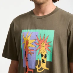 Longo Cats T-Shirt - Sage Leaf -Volcom Store A3532553 SLE 3