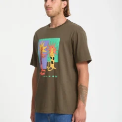 Longo Cats T-Shirt - Sage Leaf -Volcom Store A3532553 SLE 31