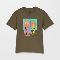 Longo Cats T-Shirt - Sage Leaf -Volcom Store A3532553 SLE 32