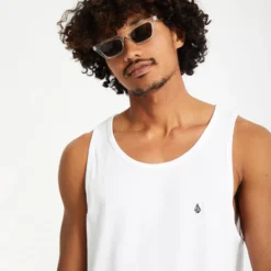 Stone Blanks Tank Top - WHITE -Volcom Store A4512105 WHT 3