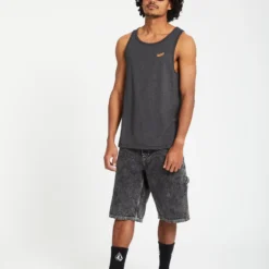 Pistol Stone Tank Top - HEATHER BLACK -Volcom Store A4512402 HBK 2