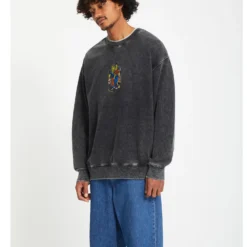 Bob Mollema Sweatshirt - LIGHT ACID BLACK -Volcom Store A4612504 LAB 1