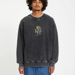 Bob Mollema Sweatshirt - LIGHT ACID BLACK -Volcom Store A4612504 LAB 7