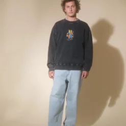 Bob Mollema Sweatshirt - LIGHT ACID BLACK -Volcom Store A4612504 LAB SILH 2