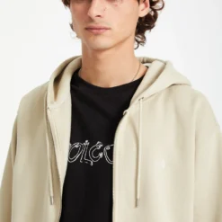 Single Stone Full Zip Hoodie - LIGHT KHAKI -Volcom Store A4812503 LKH 2