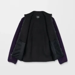 Muzzer Fuzzar Zip Sherpa Sweatshirt - Dark Purple -Volcom Store A4832306 DPL 34
