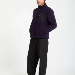 Muzzer Fuzzar Zip Sherpa Sweatshirt - Dark Purple -Volcom Store A4832306 DPL 4