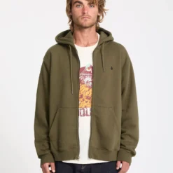 Single Stone Zip Hoodie - Sage Leaf