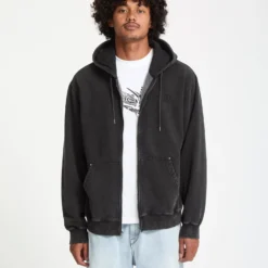 Studder Zip Hoodie - Black