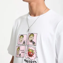 Chomp Chomp T-Shirt - White -Volcom Store A5232558 WHT 3 f6deb060 bab6 4ad0 85be 6a7710e417c1