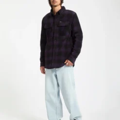 Bowered Fleece Over-Shirt - Dark Purple -Volcom Store A5832400 DPL 30