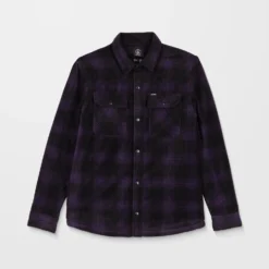 Bowered Fleece Over-Shirt - Dark Purple -Volcom Store A5832400 DPL 32
