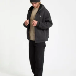 Single Stone Lined Zip Hoodie - Heather Black -Volcom Store A5832500 HBK 30 5735b6f4 5428 4b2a b2d2 c9208f24044a