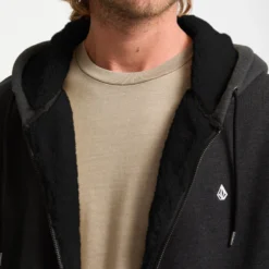 Single Stone Lined Zip Hoodie - Heather Black -Volcom Store A5832500 HBK 3 d5da8727 5cc3 4d75 a30a b48e07a1a354