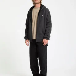 Single Stone Lined Zip Hoodie - Heather Black -Volcom Store A5832500 HBK 4 7f2eef5c 78e9 48a7 ada2 df4ee94c487b