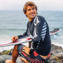 Surf Vitals J Robinson Rashguard - BLACK -Volcom Store A9312504 BLK LIFESTYLE2