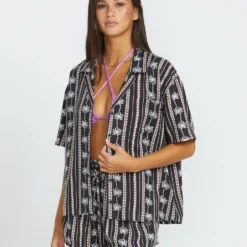 Sun Stunner Shirt - BLACK COMBO -Volcom Store B0412500 BLC 5