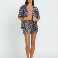 Sun Stunner Shirt - BLACK COMBO -Volcom Store B0412500 BLC 6