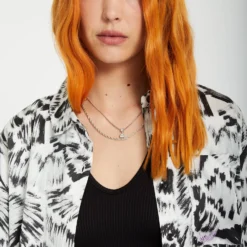 Alix Shirt - BLACK WHITE -Volcom Store B0412504 BWH 1