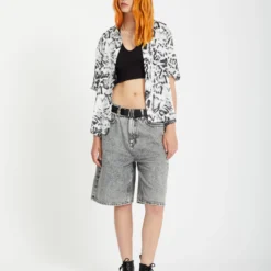 Alix Shirt - BLACK WHITE -Volcom Store B0412504 BWH 2