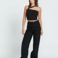 Stoned Boyfriend High Rise Jeans - BLACK -Volcom Store B1932400 BLK 6