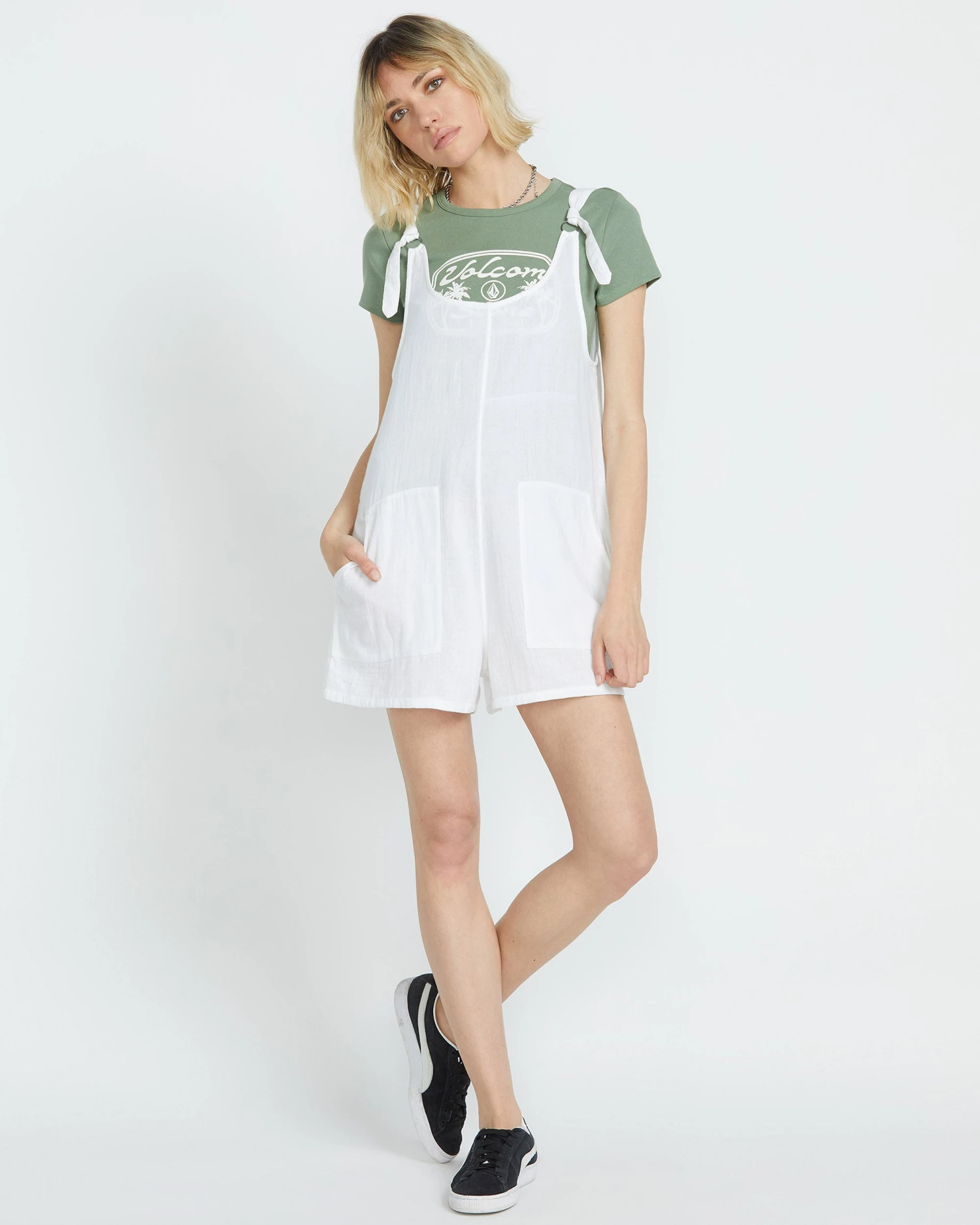 Lil Tie Strap Romper - WHITE 7 Lil Tie Strap Romper - WHITE - Image 5