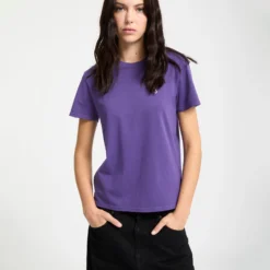 Solid Stone Emb T-Shirt - Acai -Volcom Store B3512204 ACI 5