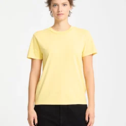 Solid Stone Emb T-Shirt - Dawn Yellow
