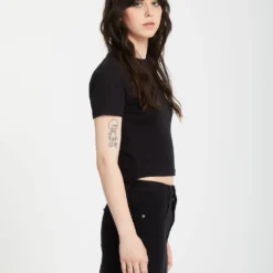 Volcomstone Tight Crop T-Shirt - Black -Volcom Store B3512510 BLK 30