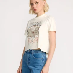 Dial Crop T-Shirt - Bone -Volcom Store B3532501 BNE 30