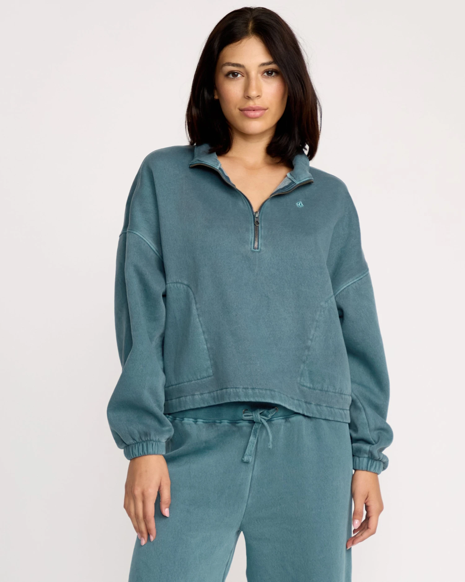 Stone Soft Quarter Zip Sweatshirt - Emerald Green 3 Stone Soft Quarter Zip Sweatshirt - Emerald Green