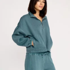 Stone Soft Quarter Zip Sweatshirt - Emerald Green 14 Stone Soft Quarter Zip Sweatshirt - Emerald Green -Volcom Store B4632502 EMG 30