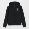 Iconic Stone Gid Zip Up Hoodie - Black - (KIDS) -Volcom Store C4832500 BLK 1