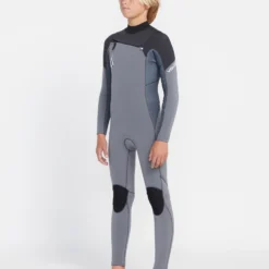 Modulator 4/3Mm Chest Zip Long Sleeve Wetsuit - Charcoal - (KIDS) 8 Modulator 4/3Mm Chest Zip Long Sleeve Wetsuit - Charcoal - (KIDS) -Volcom Store C9532330 CHR 1