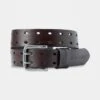 Two Spike Leather Belt - Brown -Volcom Store D5942401 BRN 1